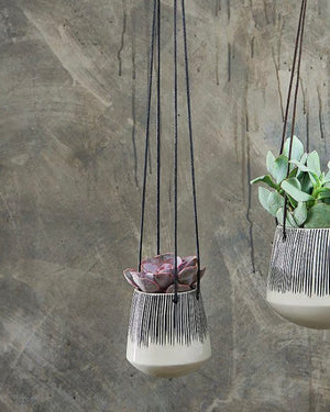 Matamba Ceramic Hanging Planter - Lines