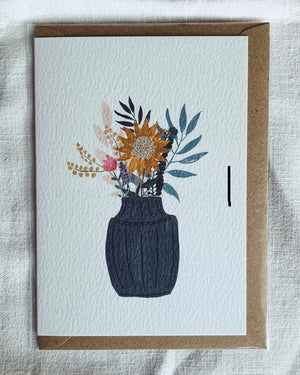 Botanical Greeting Card - Blue Vase