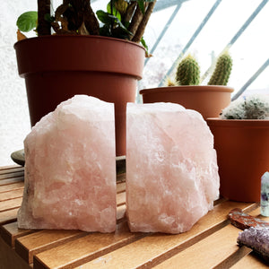 Rose Quartz Book Ends - MAULE & MAULE