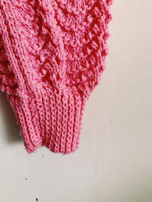 Pretty in Pink Hand-Knitted 80’s Jumper