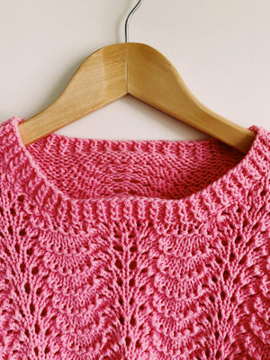 Pretty in Pink Hand-Knitted 80’s Jumper