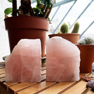 Rose Quartz Book Ends - MAULE & MAULE